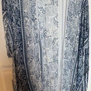 Blue and White Floral Kimono